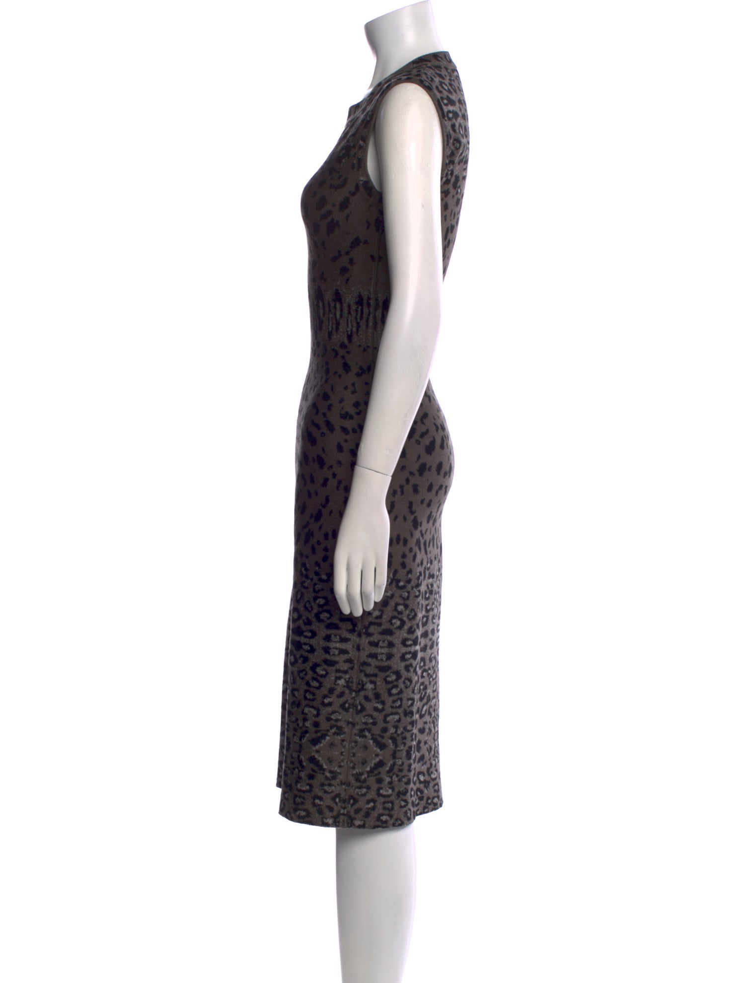 Alaïa Animal Print Midi Length Dress