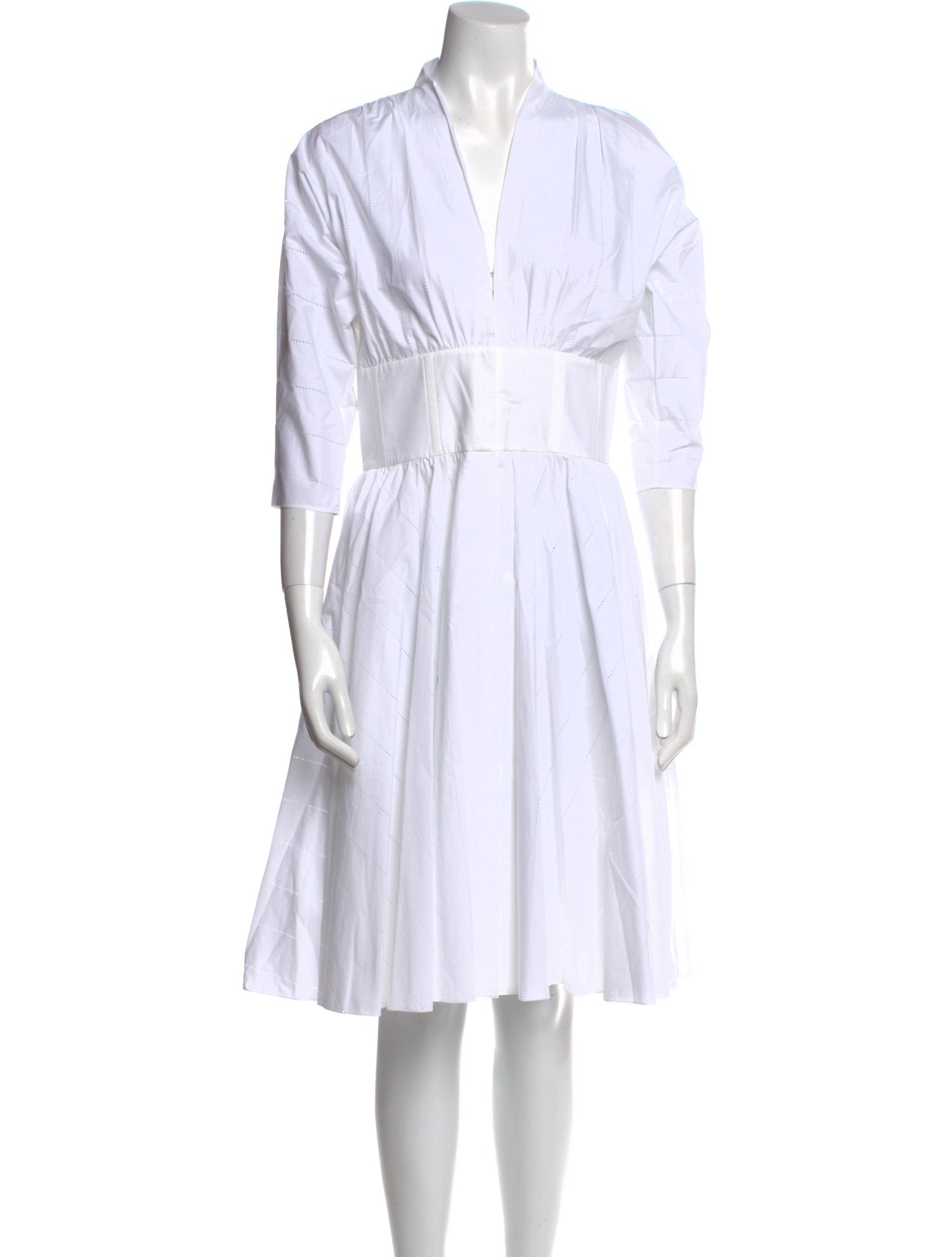 Alaïa V-Neck Knee-Length Dress