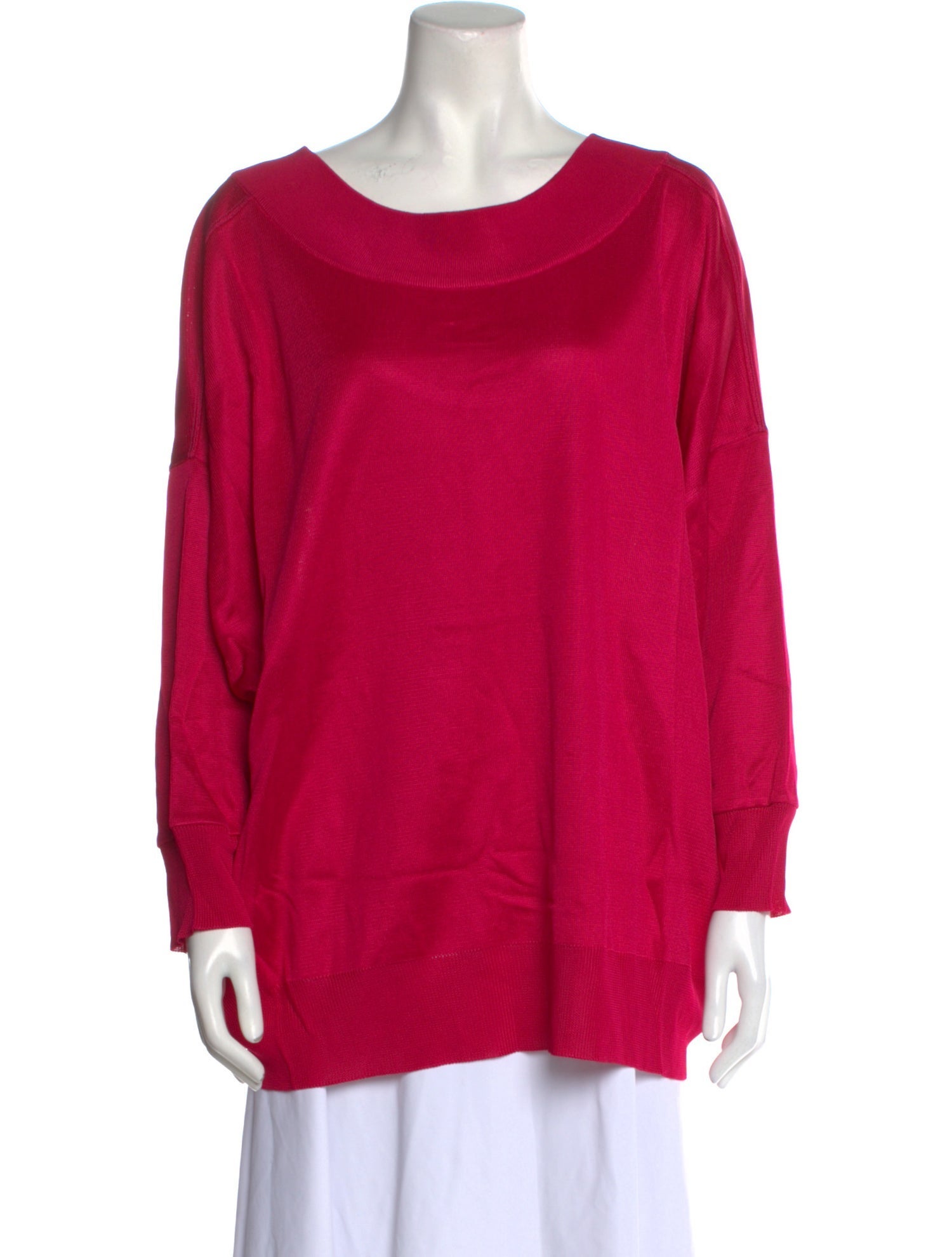 Alaïa Scoop Neck Long Sleeve Blouse