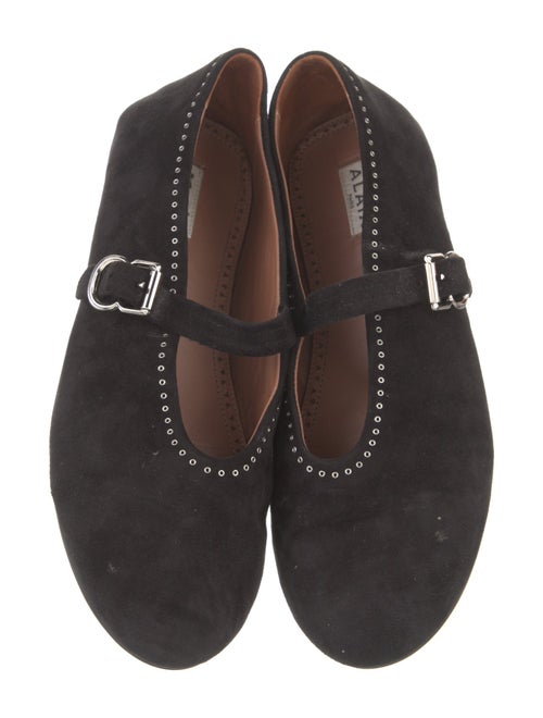 Alaïa Suede Mary Jane Flats