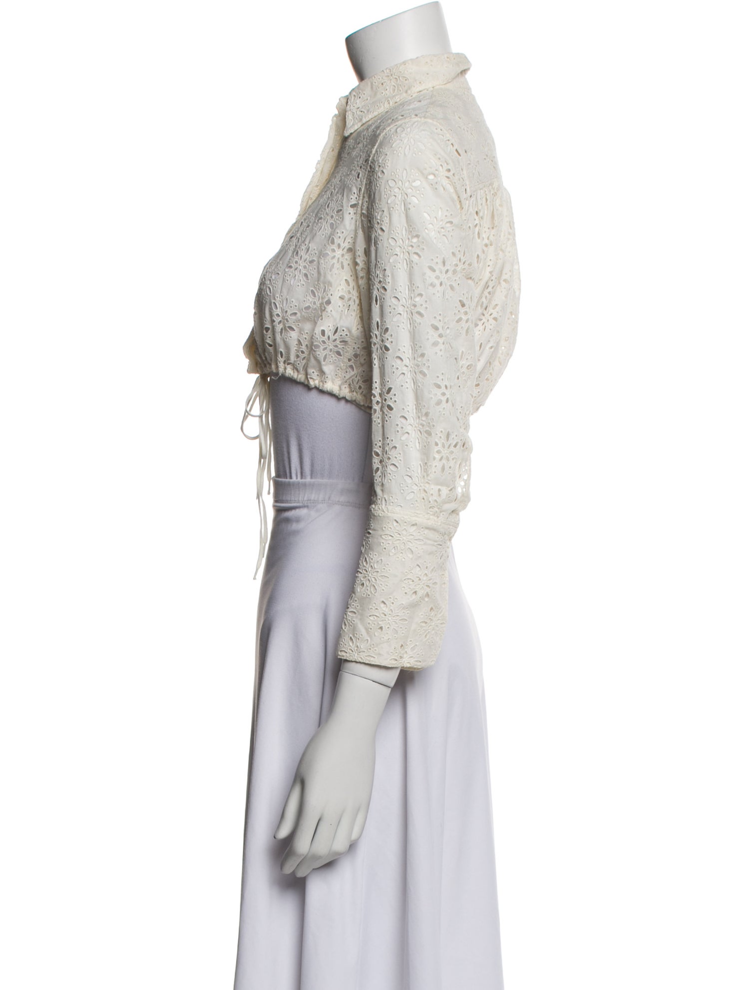 Alaïa Three-Quarter Sleeve Crop Top