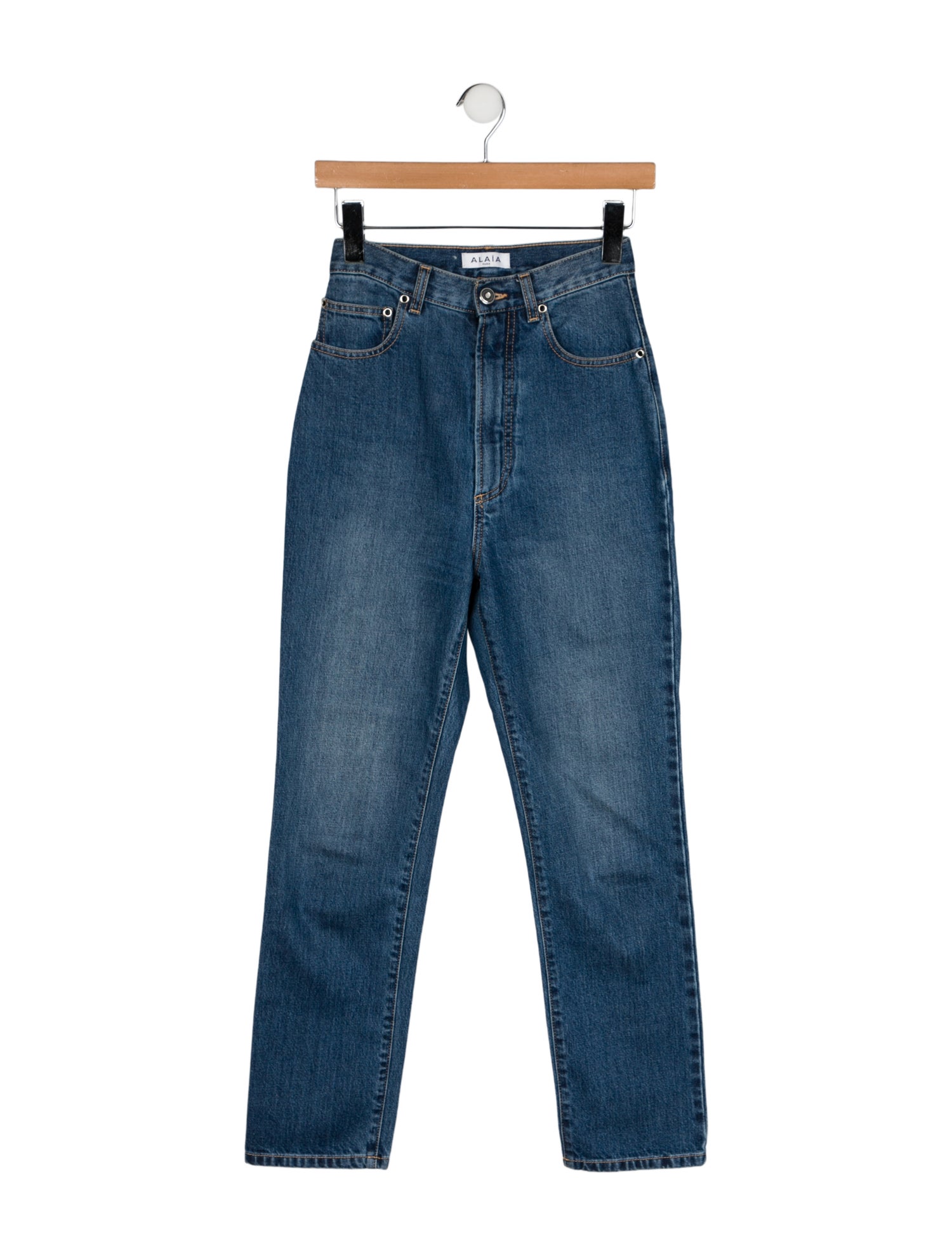 Alaïa High-Rise Straight Leg Jeans