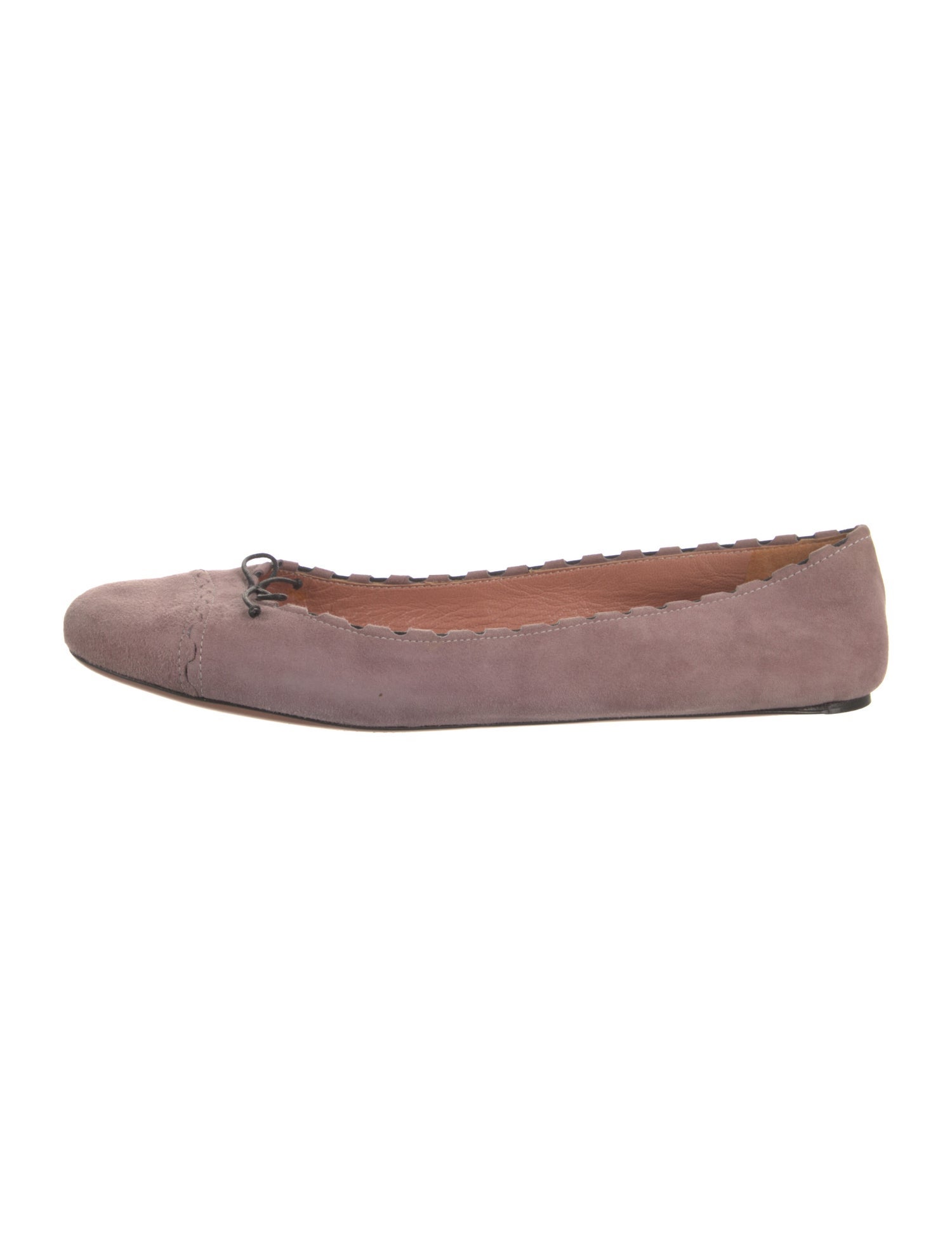 Alaïa Suede Scalloped Accent Ballet Flats