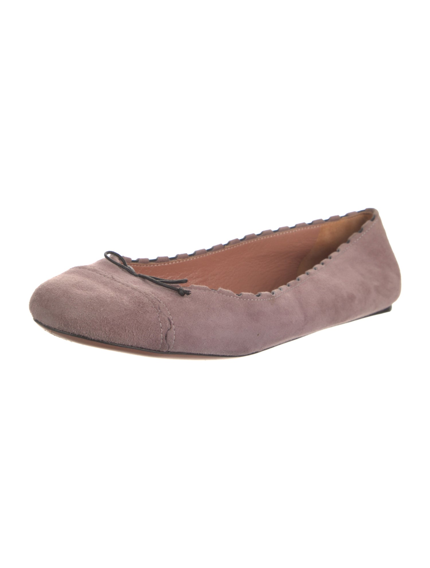 Alaïa Suede Scalloped Accent Ballet Flats