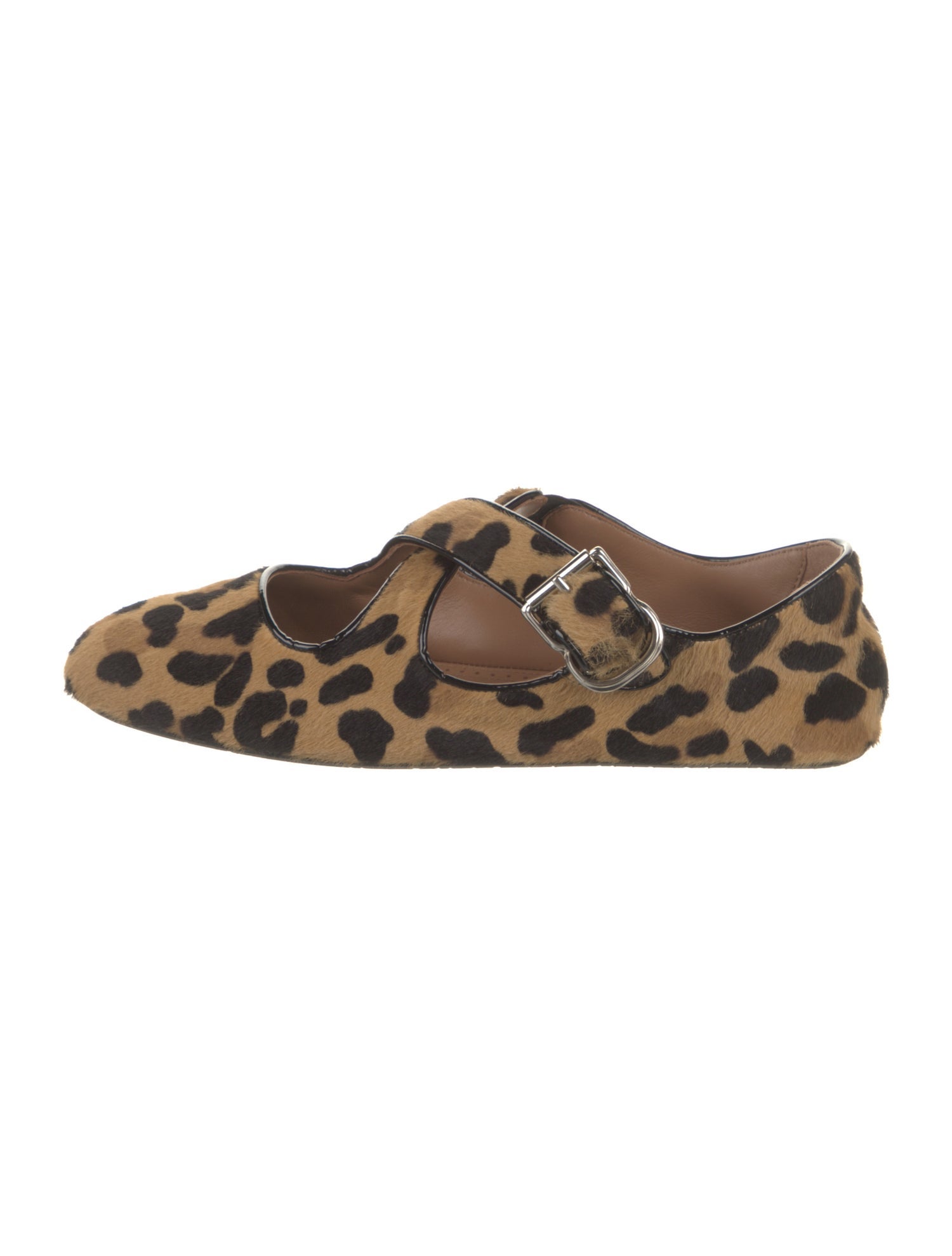 Alaïa Ponyhair Animal Print Mary Jane Flats