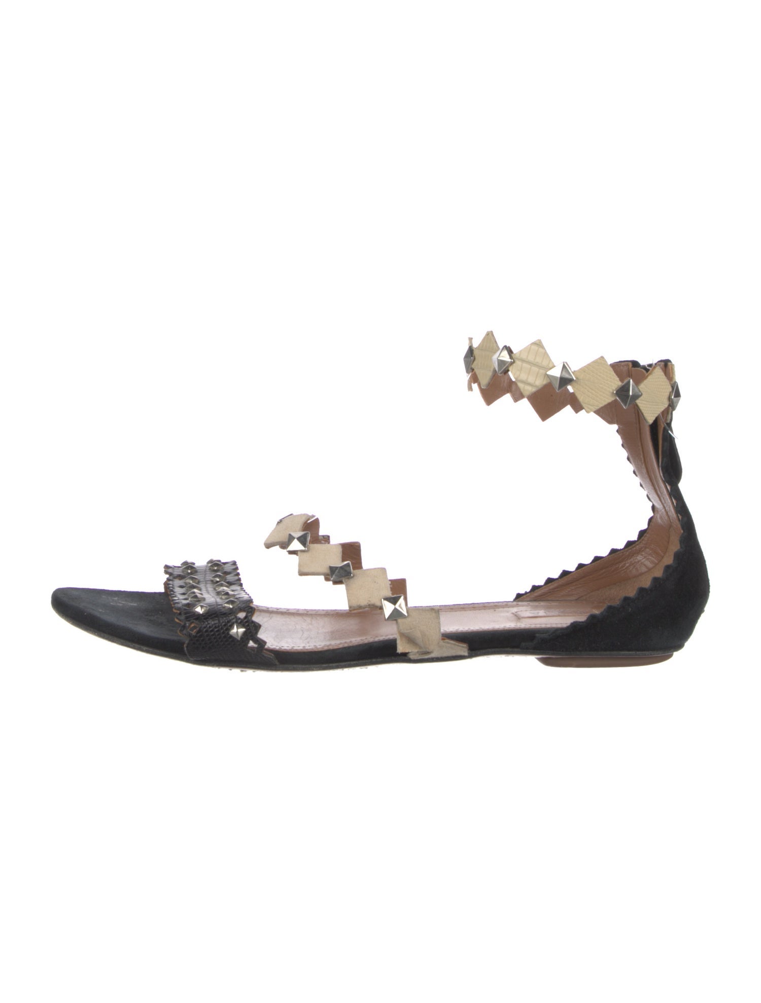 Alaïa Suede Studded Accents Sandals