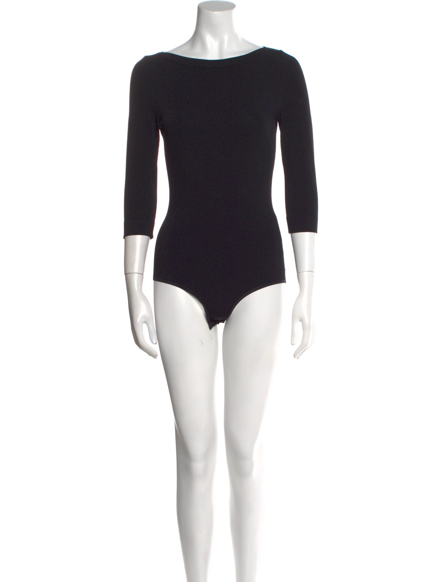 Alaïa Bateau Neckline Three-Quarter Sleeve Bodysuit