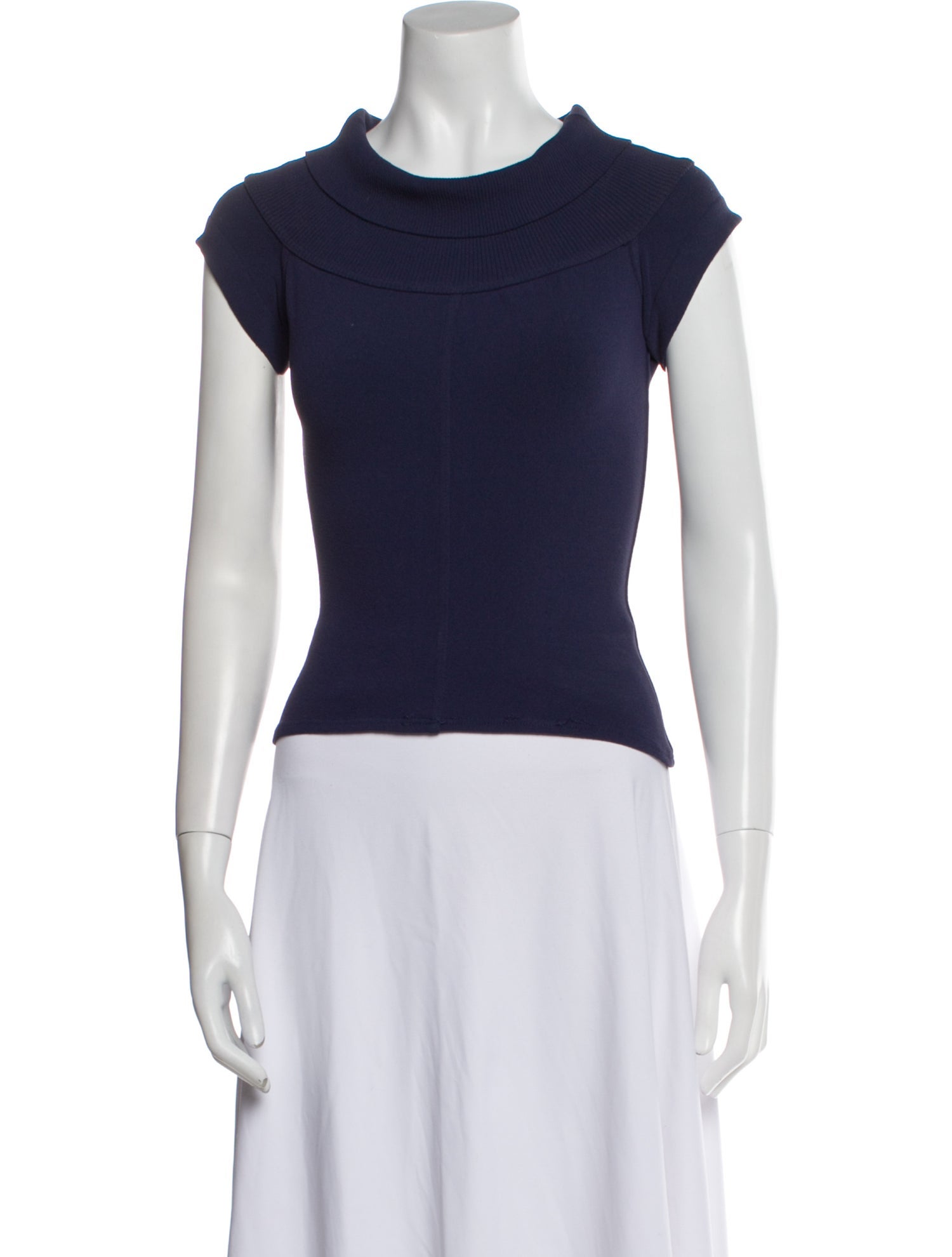 Alaïa Cowl Neck Short Sleeve Top