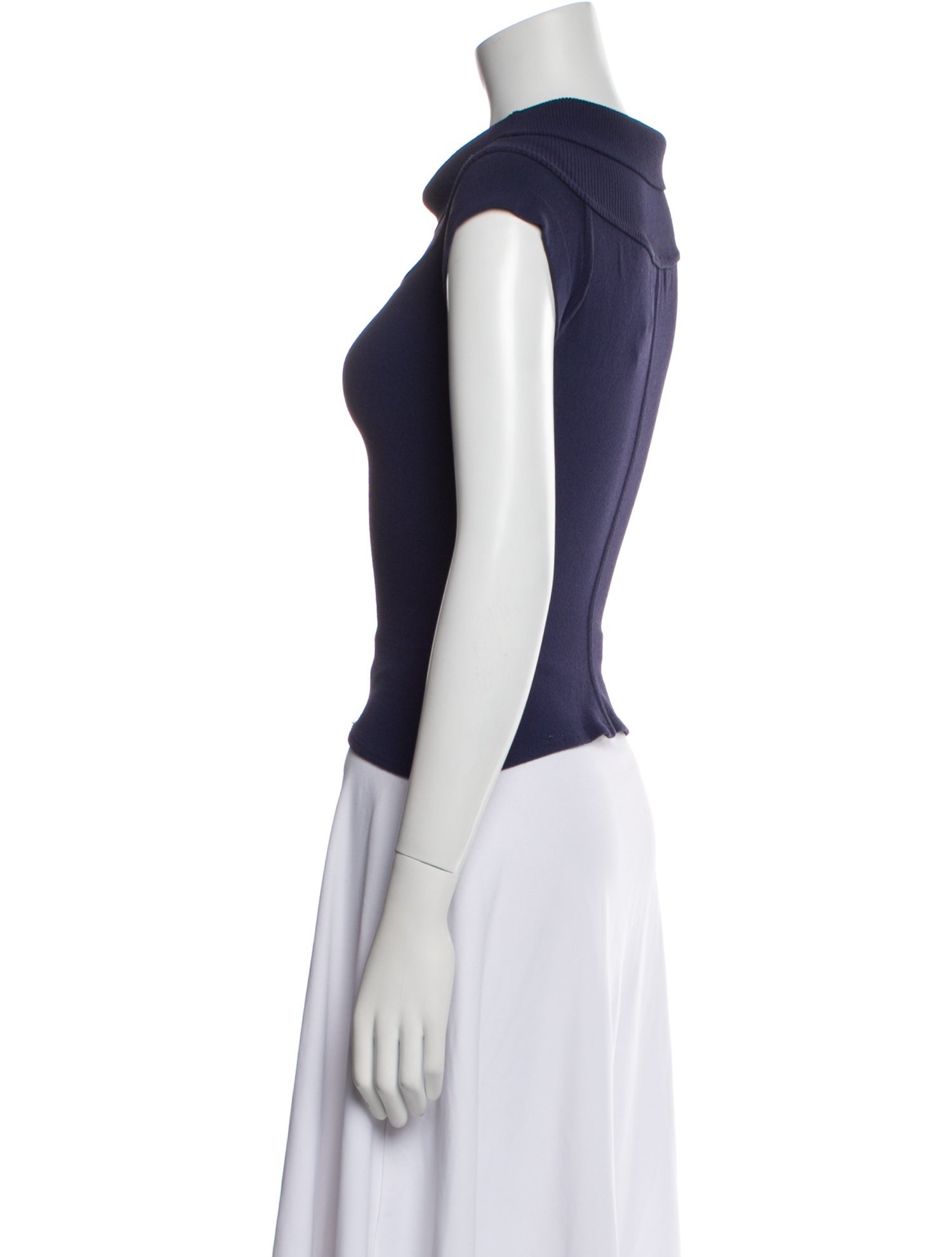 Alaïa Cowl Neck Short Sleeve Top