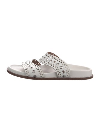 Alaïa Leather Lasercut Accents Slides