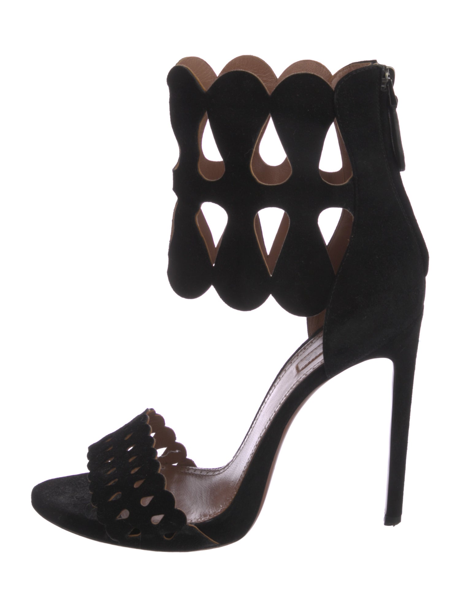 Alaïa Suede Lasercut Accents Sandals