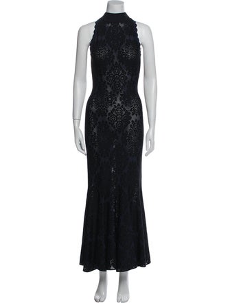 Alaïa Mock Neck Long Dress