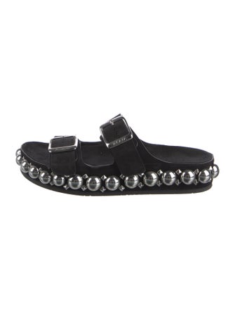 Alaïa Suede Studded Accents Slides