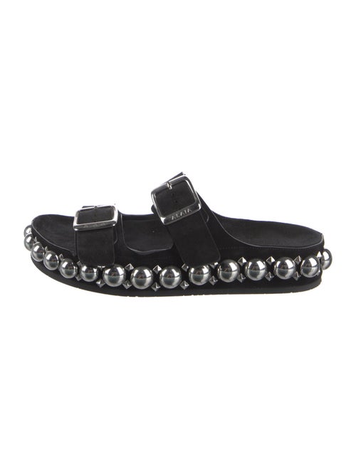 Alaïa Suede Studded Accents Slides