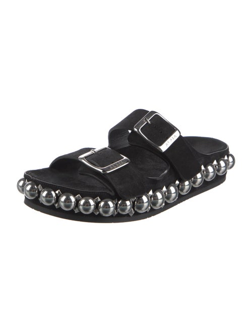 Alaïa Suede Studded Accents Slides