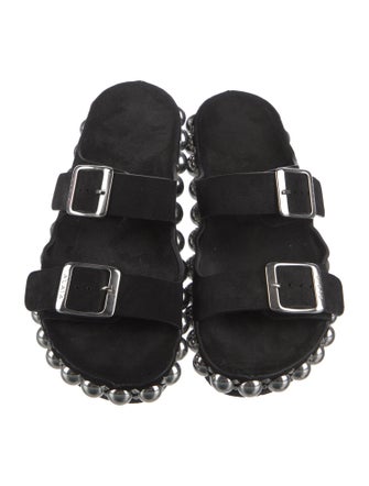 Alaïa Suede Studded Accents Slides