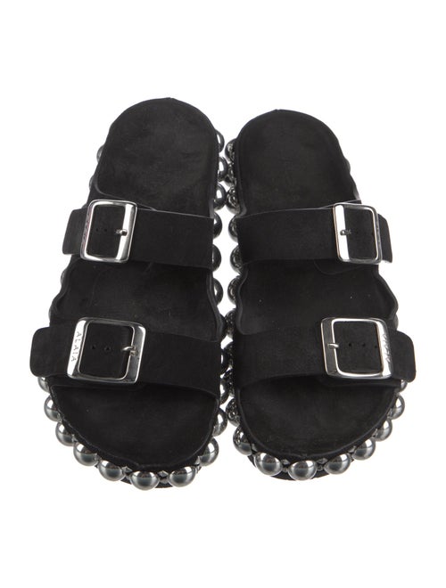 Alaïa Suede Studded Accents Slides