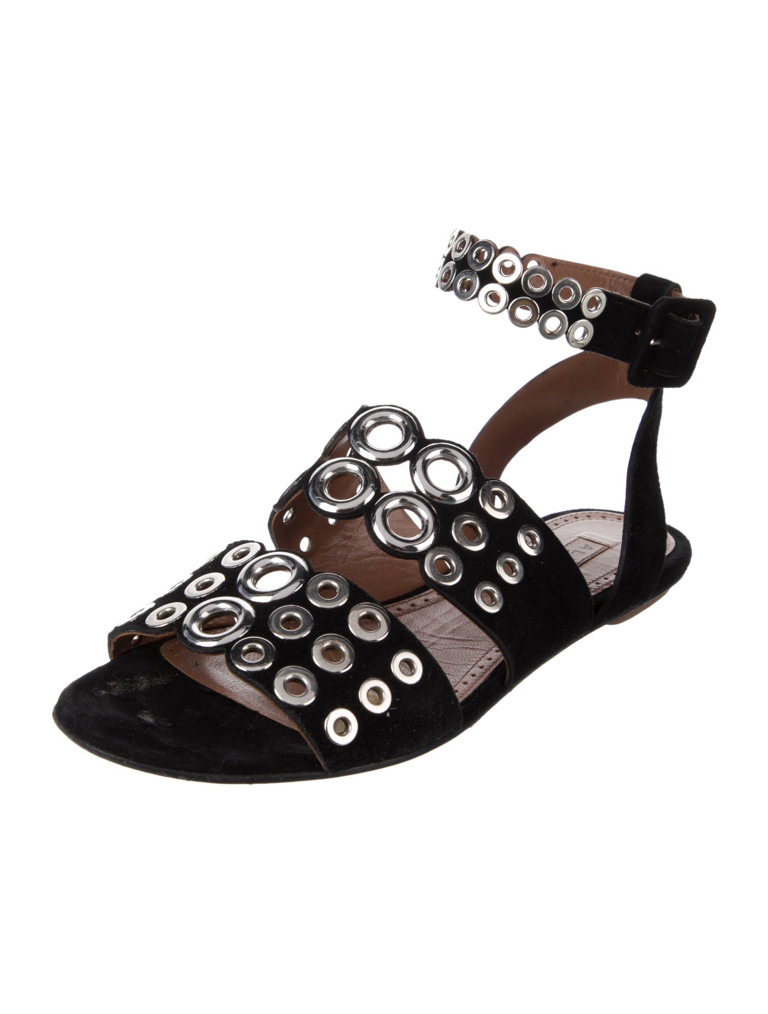 Alaïa Suede Studded Accents Sandals