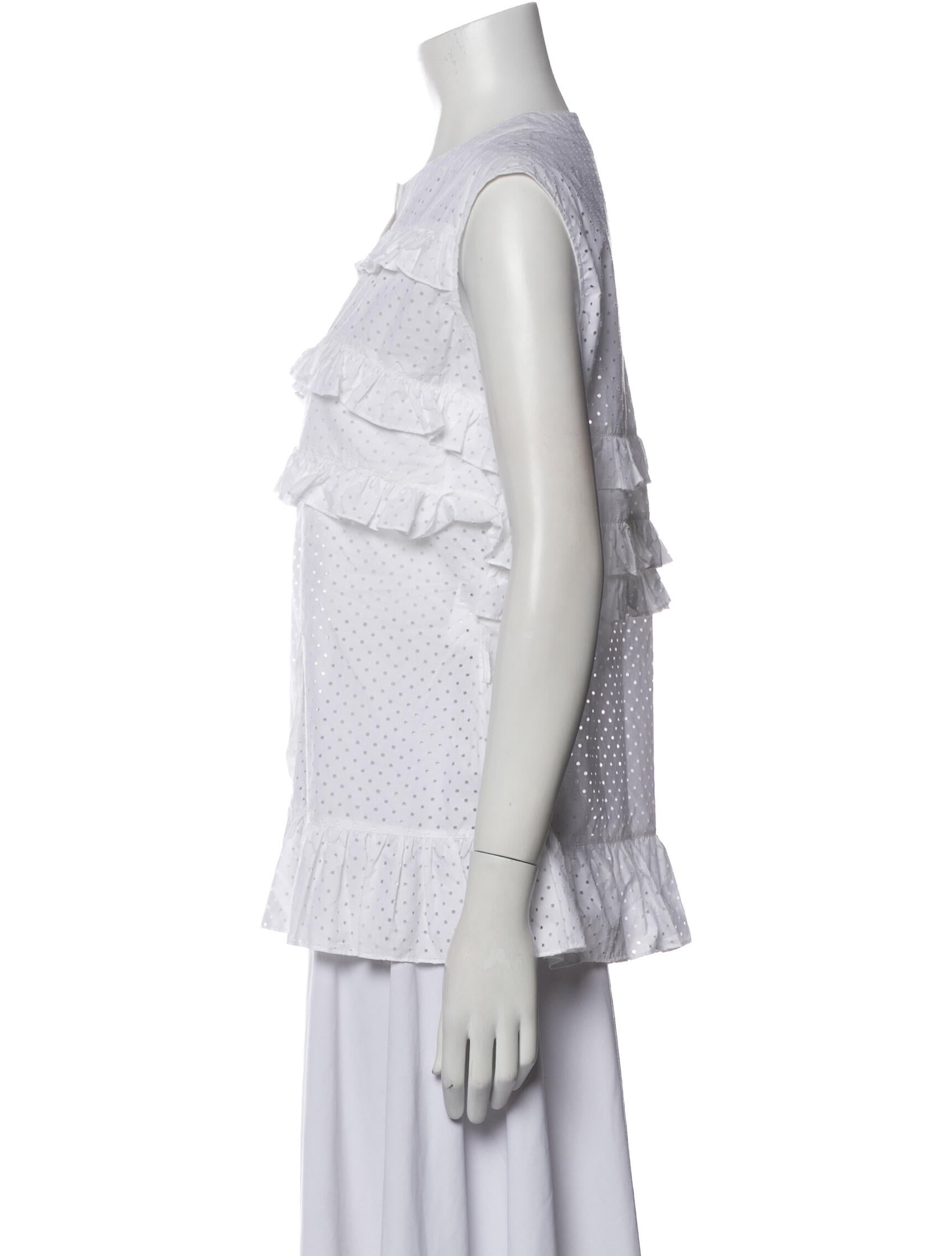 Alaïa Printed Crew Neck Blouse