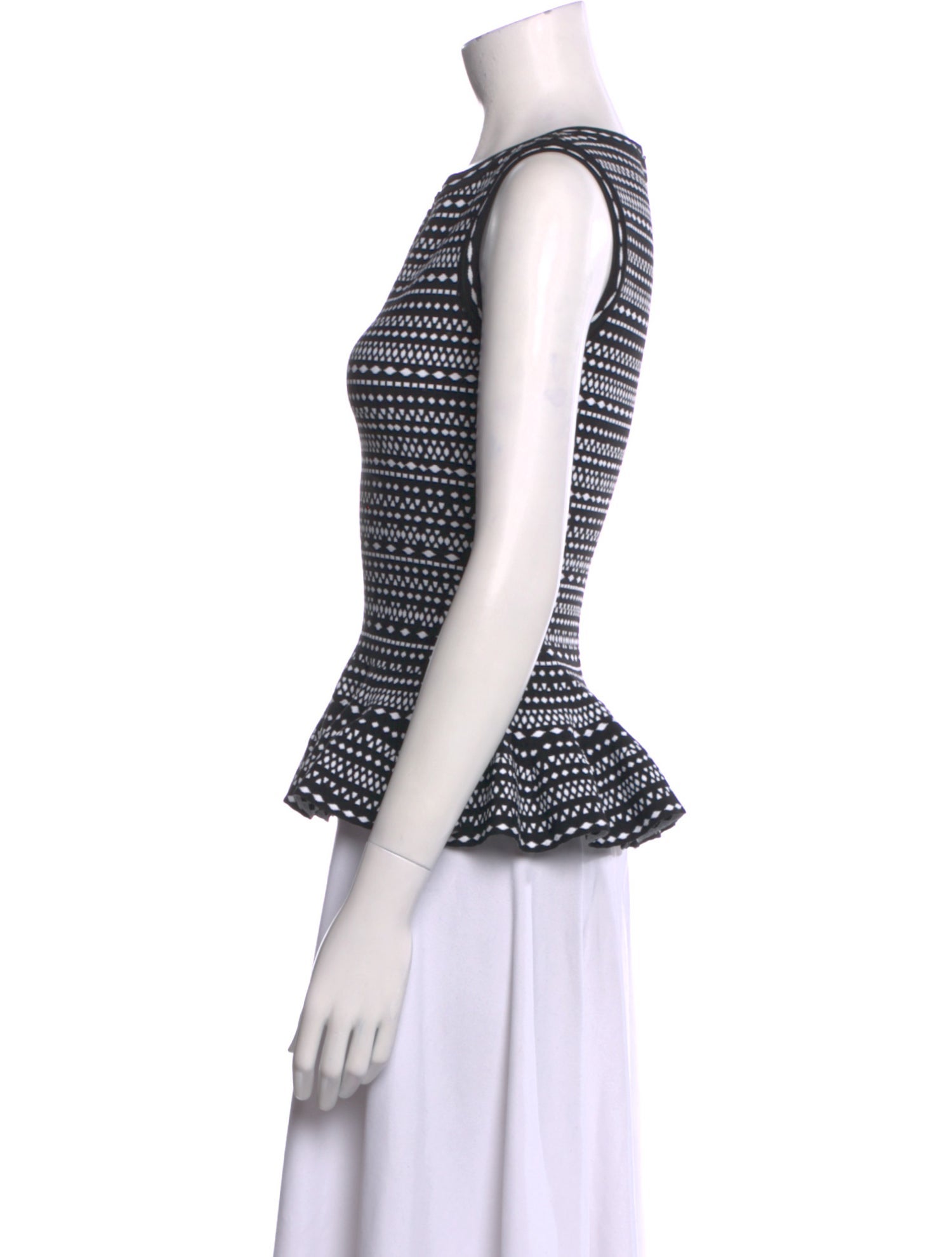 Alaïa Printed Scoop Neck Top