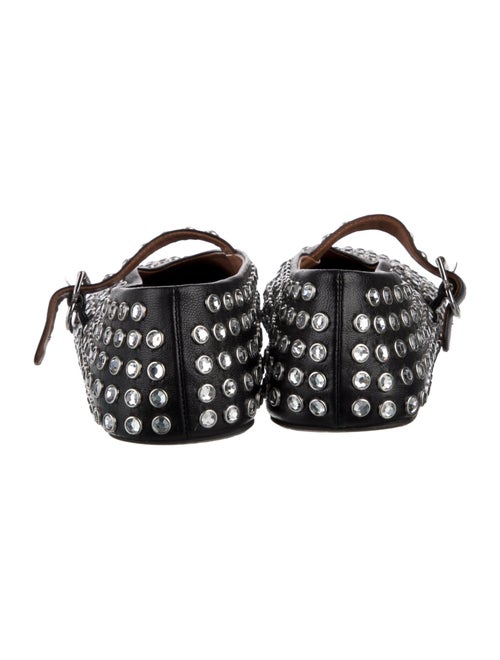 Alaïa Leather Crystal Embellishments Ballet Flats