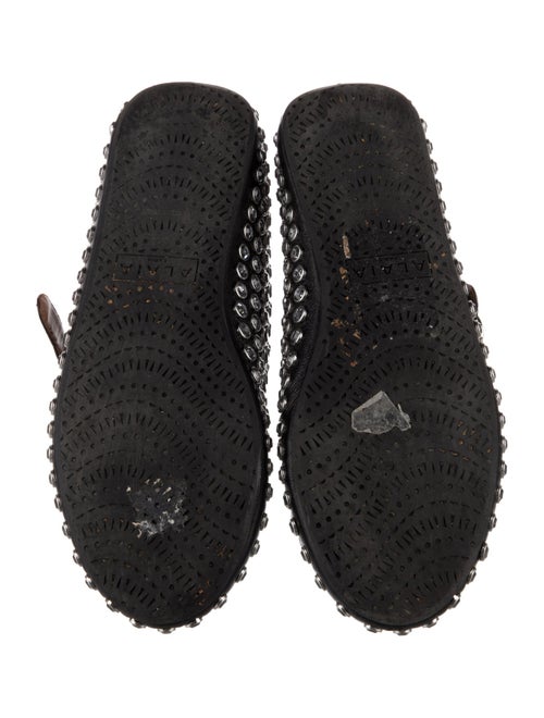 Alaïa Leather Crystal Embellishments Ballet Flats