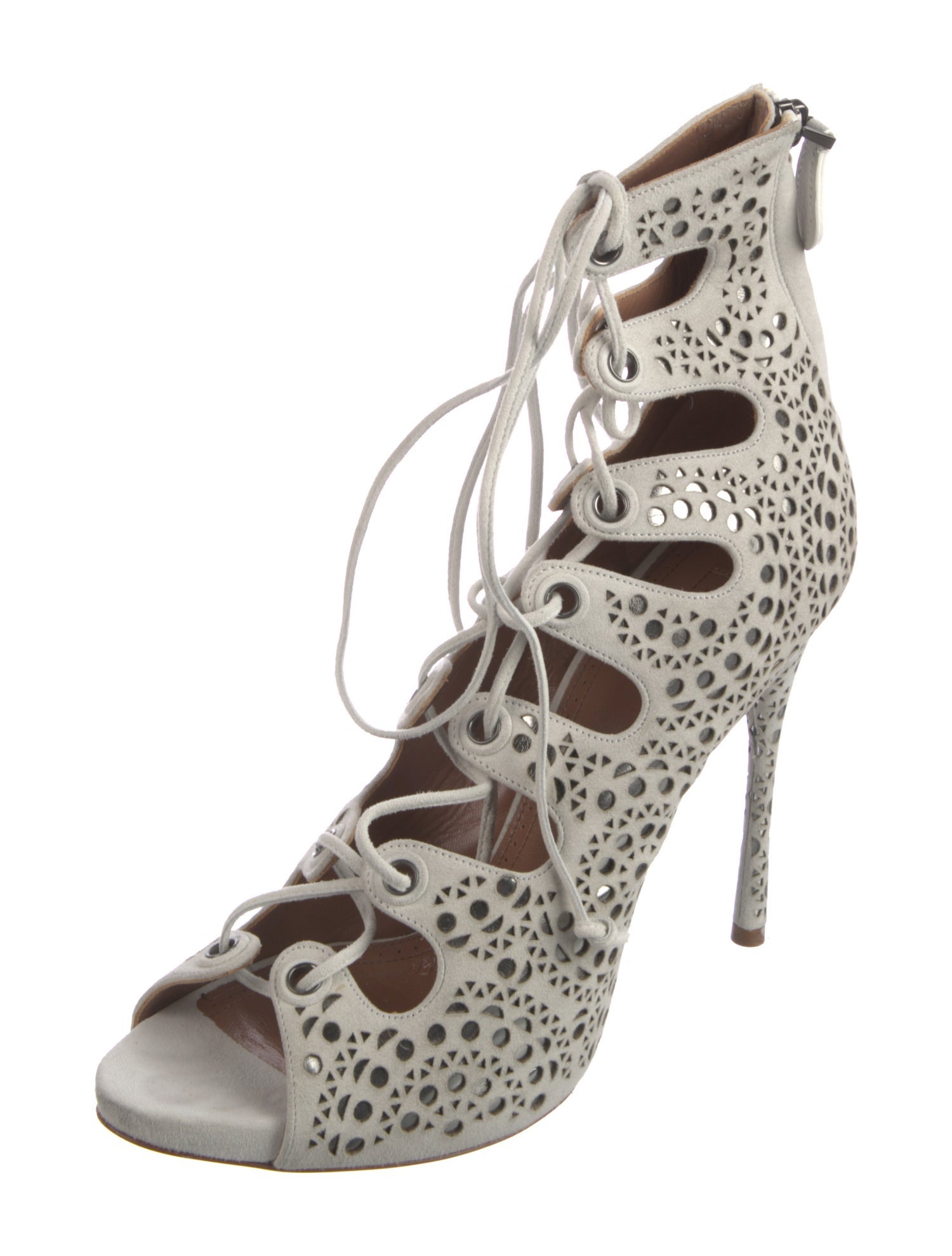 Alaïa Suede Patterned Gladiator Sandals
