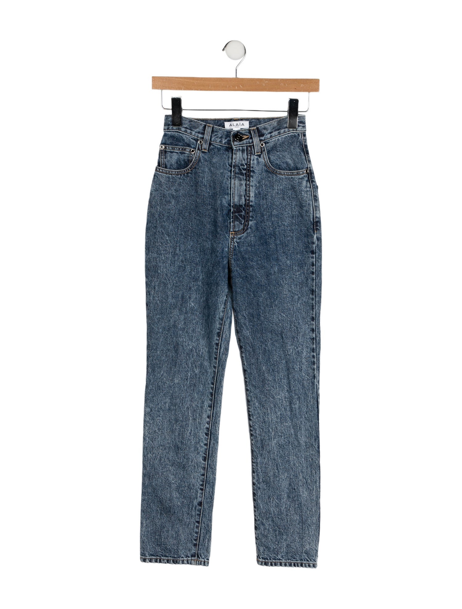 Alaïa High-Rise Straight Leg Jeans