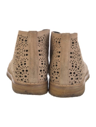 Alaïa Suede Patterned Lace-Up Boots