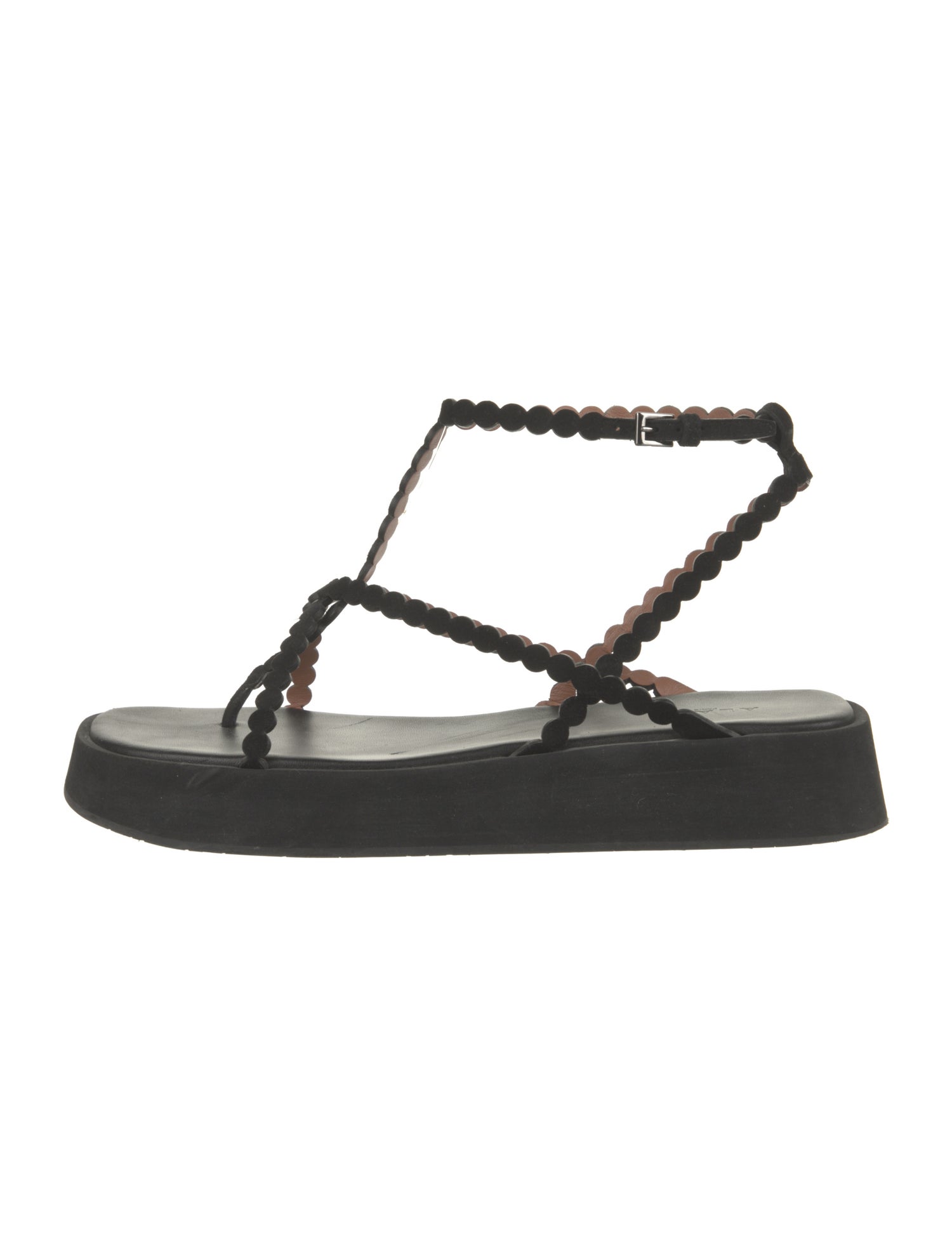 Alaïa Leather T-Strap Sandals