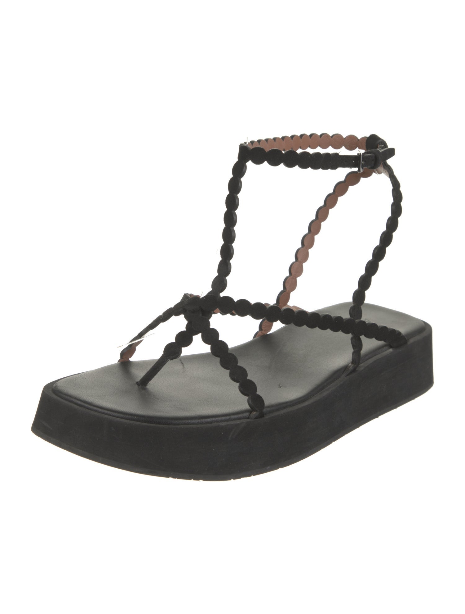 Alaïa Leather T-Strap Sandals