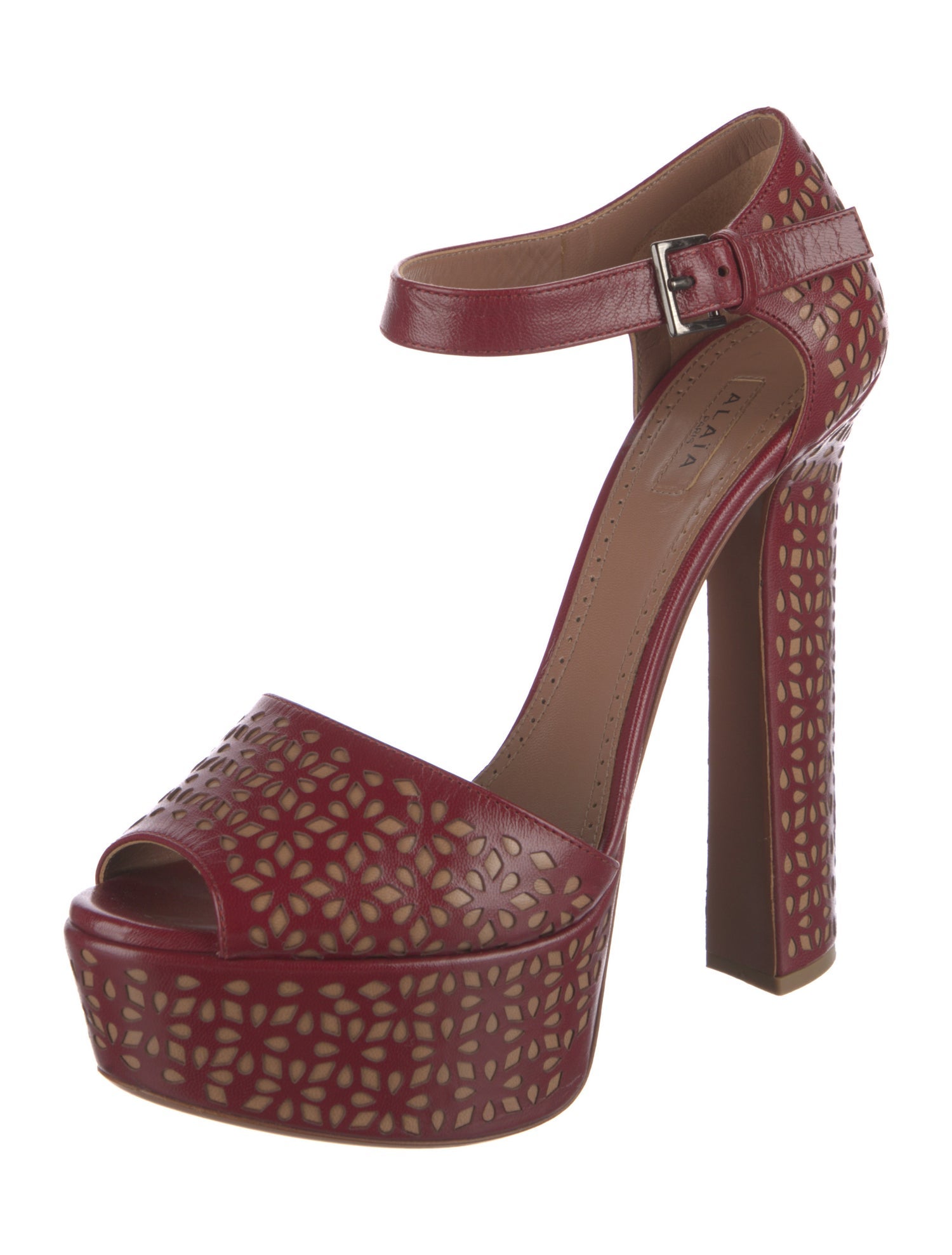 Alaïa Leather Lasercut Accents D'Orsay Pumps