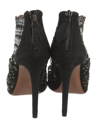 Alaïa Suede Crystal Embellishments Sandals