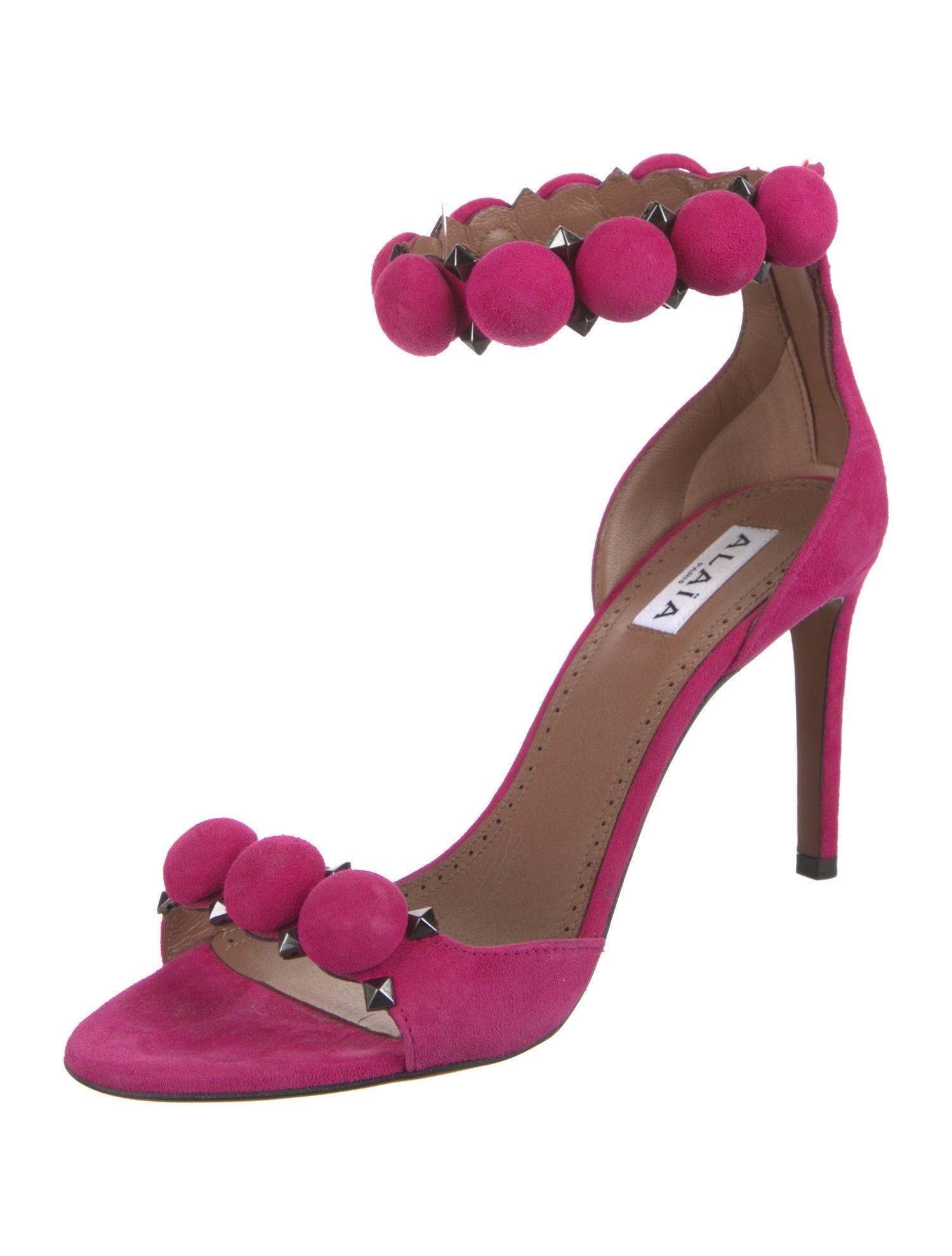 Alaïa Suede Studded Accents Sandals