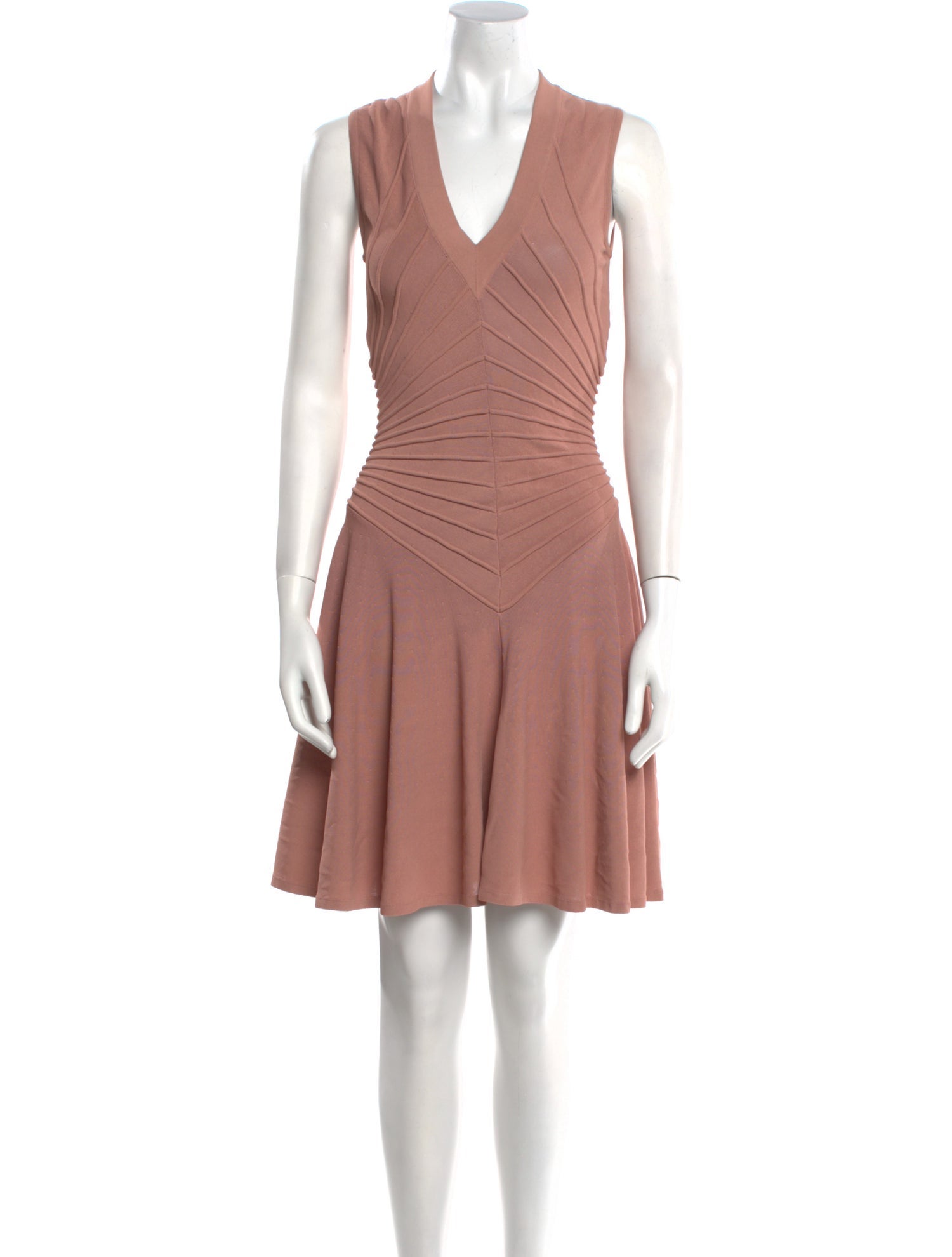 Alaïa V-Neck Knee-Length Dress