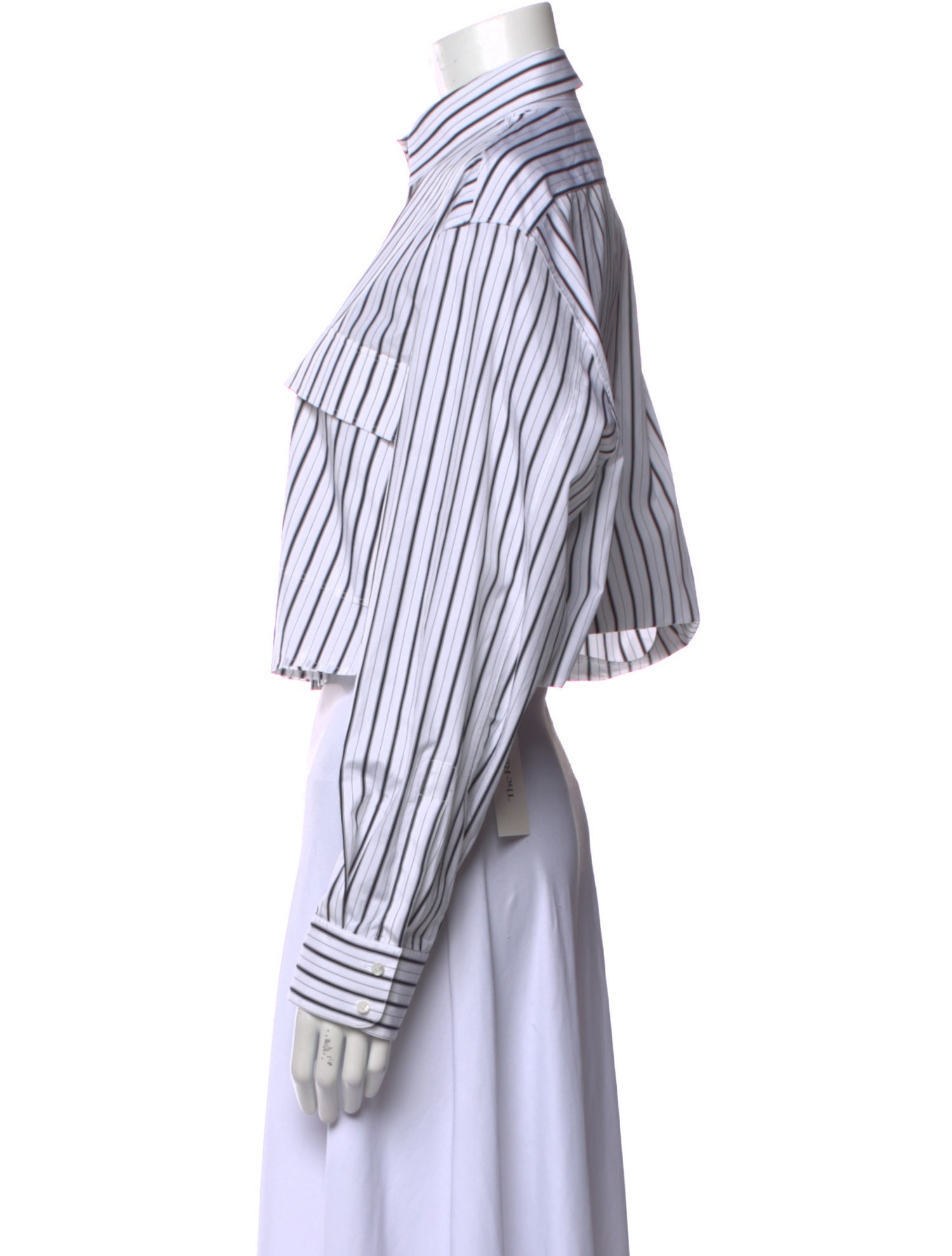 Alaïa Striped Long Sleeve Crop Top