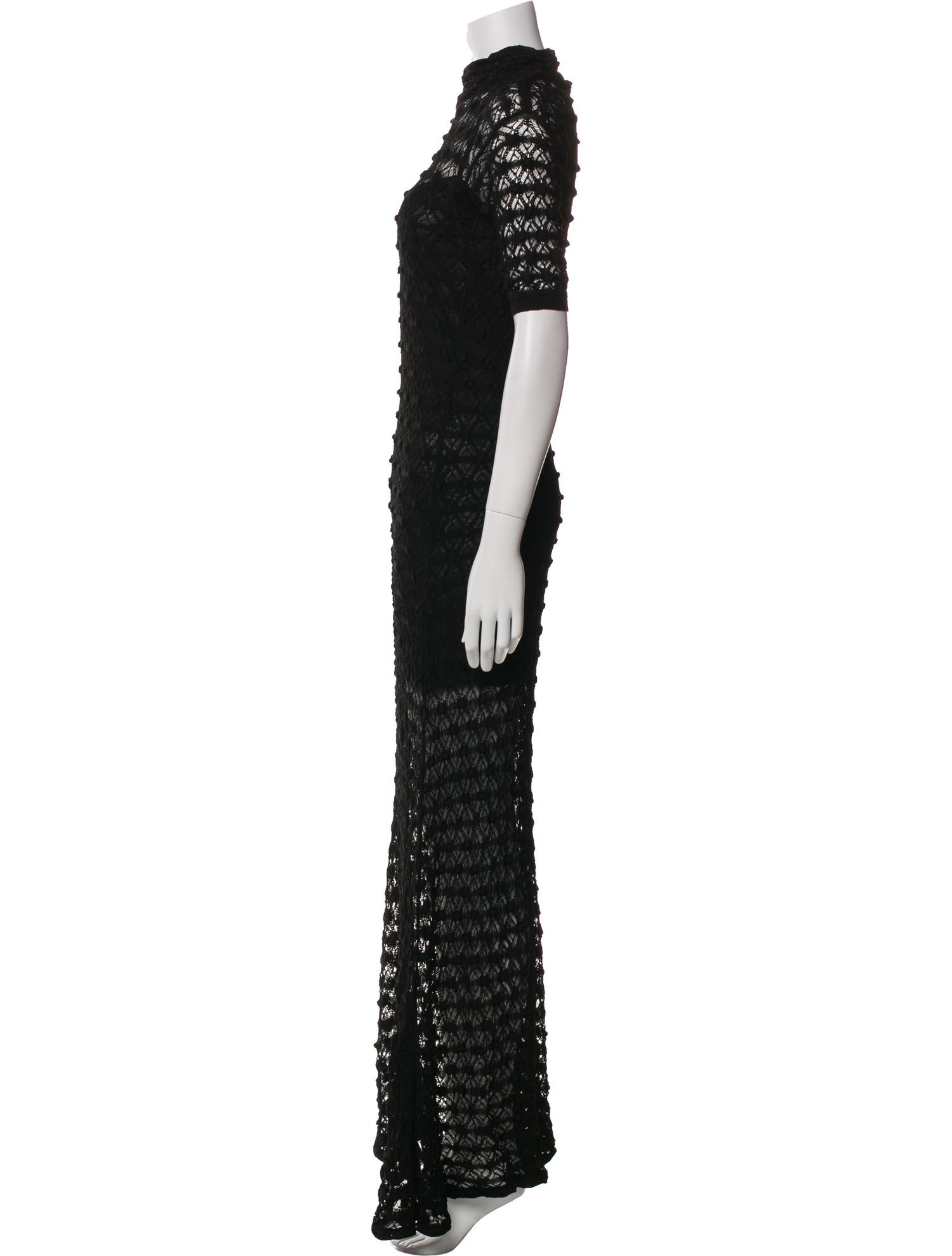 Alaïa Lace Pattern Long Dress