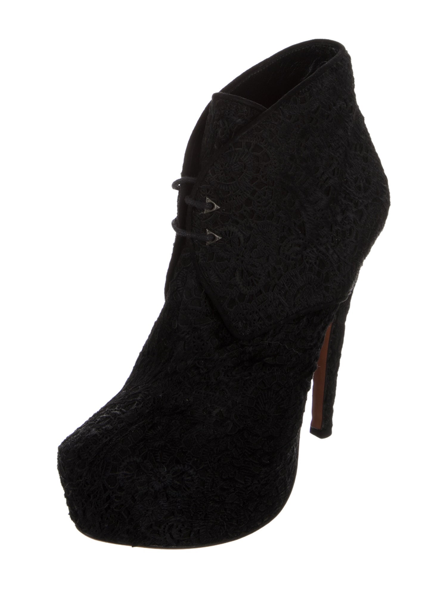 Alaïa Ponyhair Lace-Up Boots