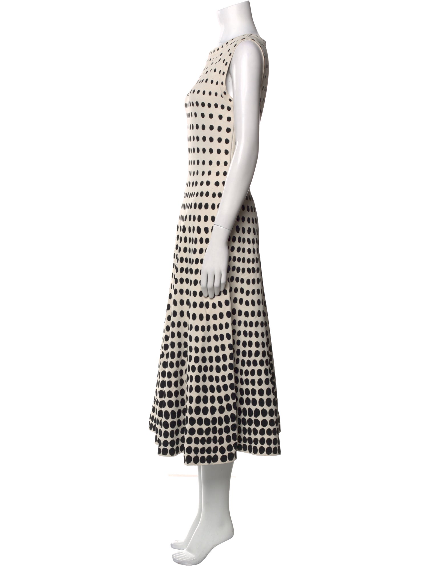 Alaïa Polka Dot Print Midi Length Dress w/ Tags