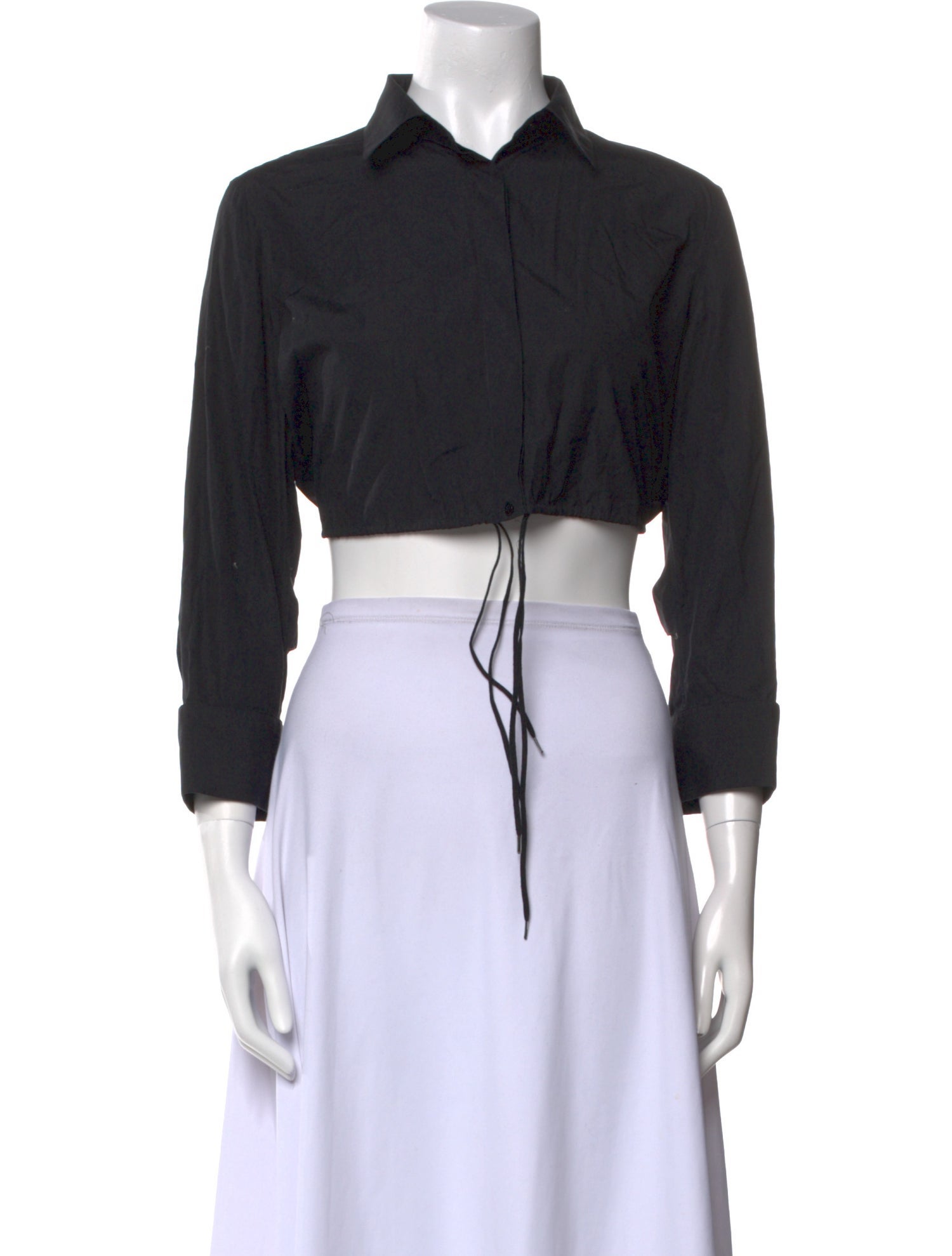 Alaïa Three-Quarter Sleeve Crop Top