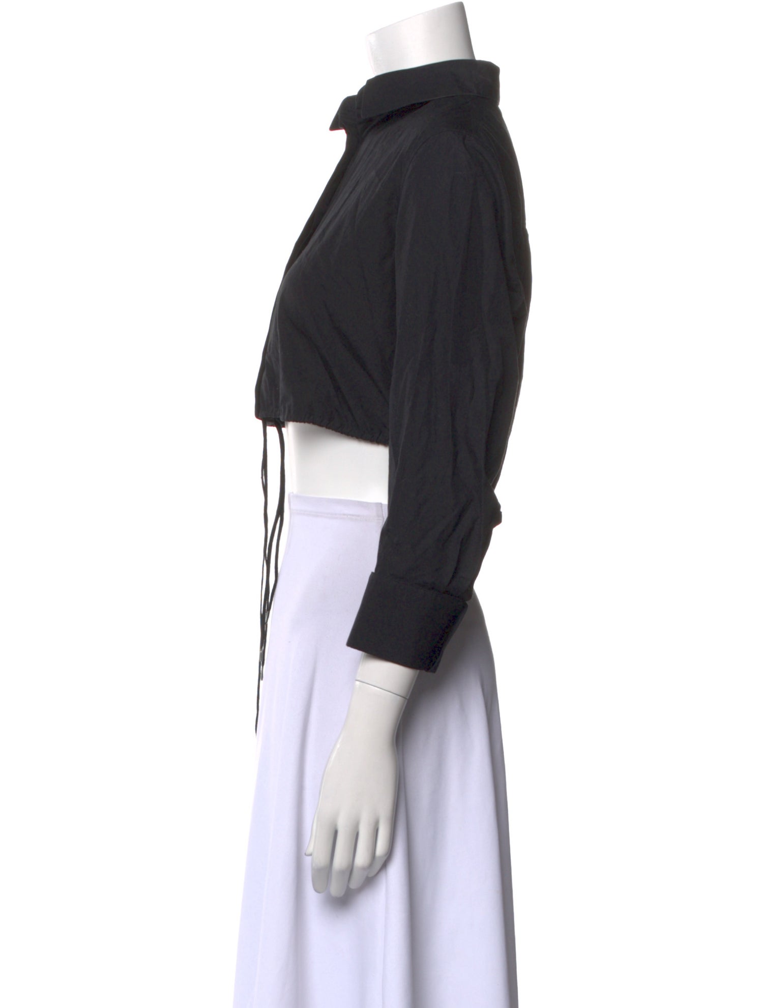 Alaïa Three-Quarter Sleeve Crop Top