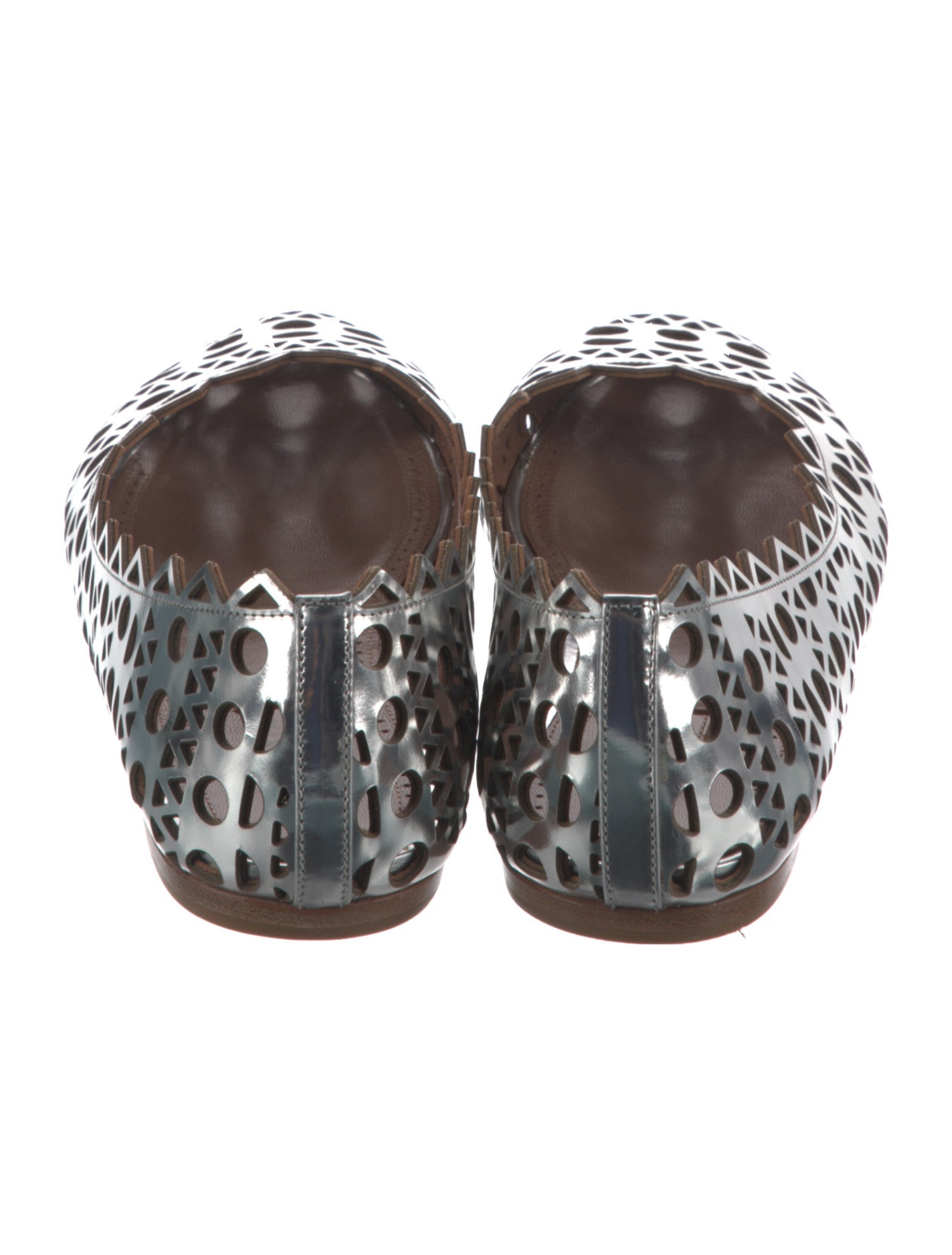 Alaïa Leather Lasercut Accents Ballet Flats