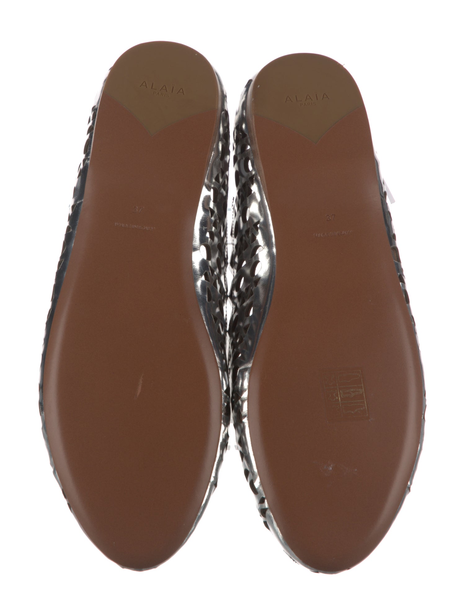 Alaïa Leather Lasercut Accents Ballet Flats