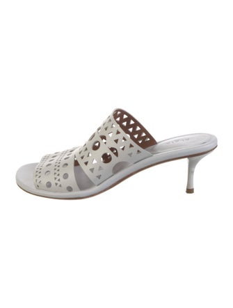 Alaïa Leather Lasercut Accents Slides