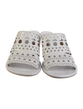 Alaïa Leather Lasercut Accents Slides