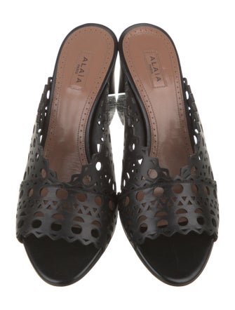 Alaïa Leather Lasercut Accents Slides