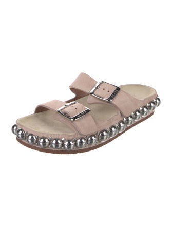 Alaïa Suede Studded Accents Slides