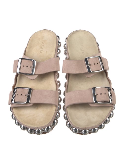 Alaïa Suede Studded Accents Slides