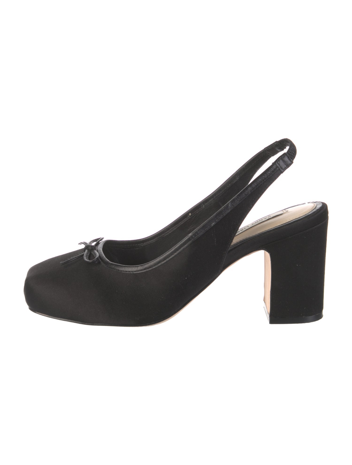 Sandy Liang Satin Bow Accents Slingback Pumps