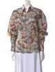Alaïa Printed Long Sleeve Button-Up Top